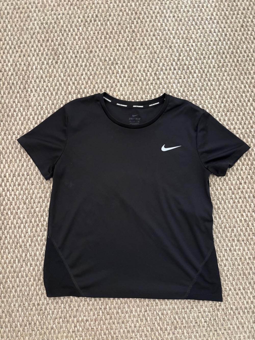 Nike Black Dri-FIT Running Tee with Subtle Logo
